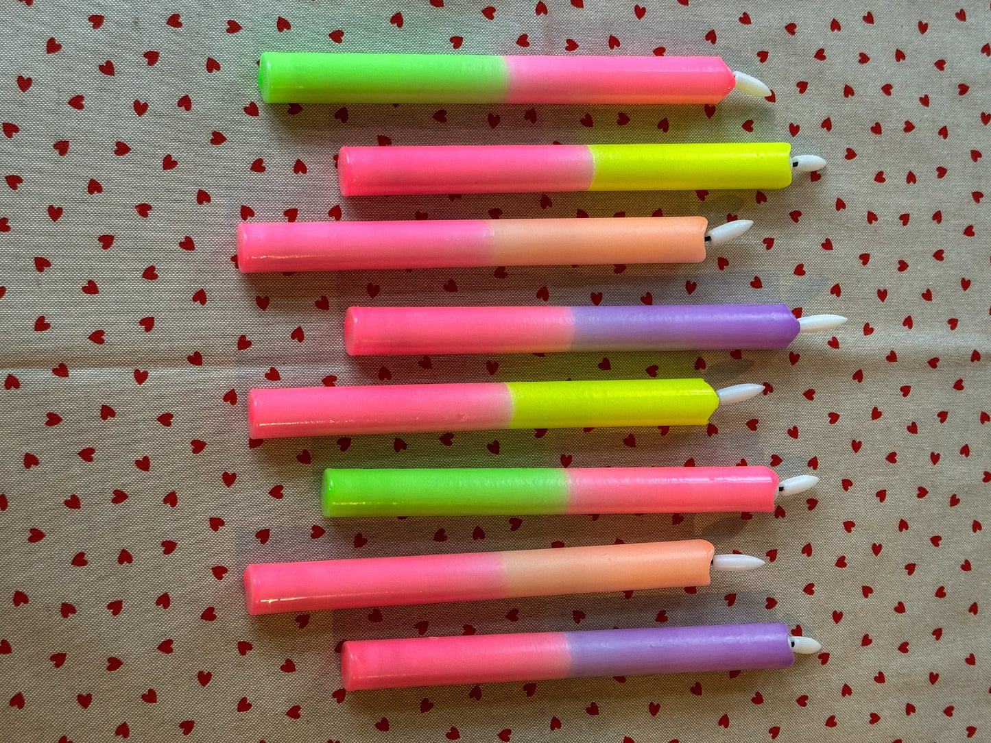 Led kaarsen dip dye roze groen (2 stuks) - RUBY Conceptstore