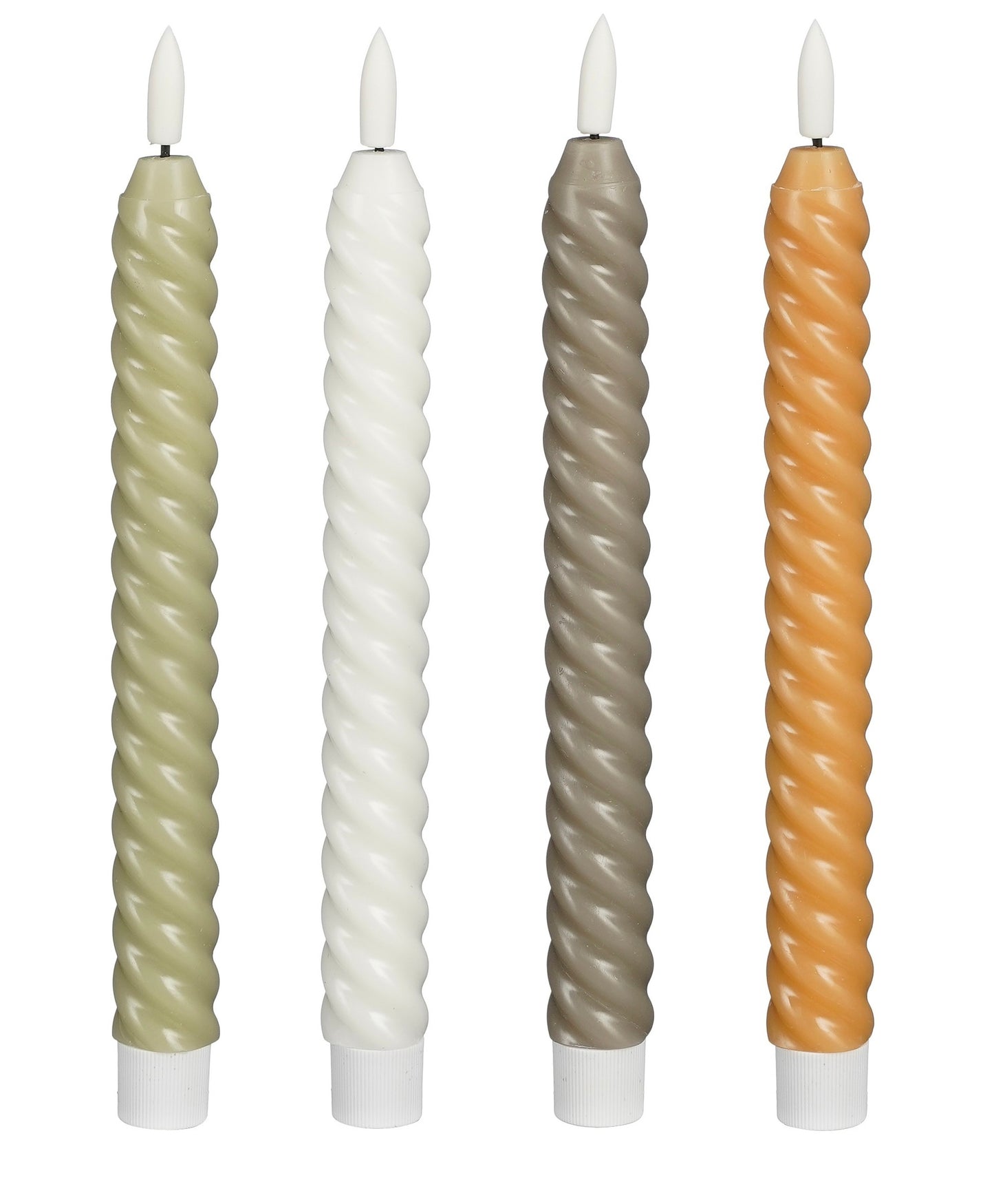 LED Kaarsen twist oker/ bruin (set van 2) - RUBY Conceptstore