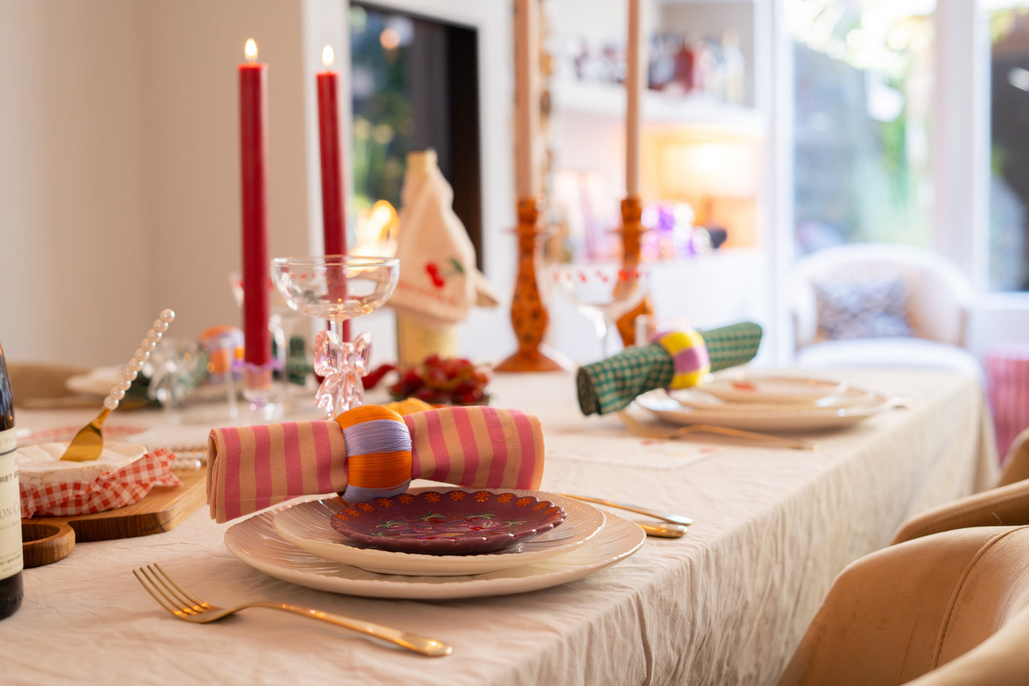 Anna + Nina - Servetten katoen Trippy Flower Set van 2