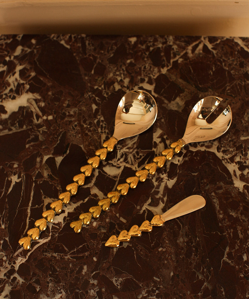 Doing goods - Holly Heart Salad Server Set in Giftbox