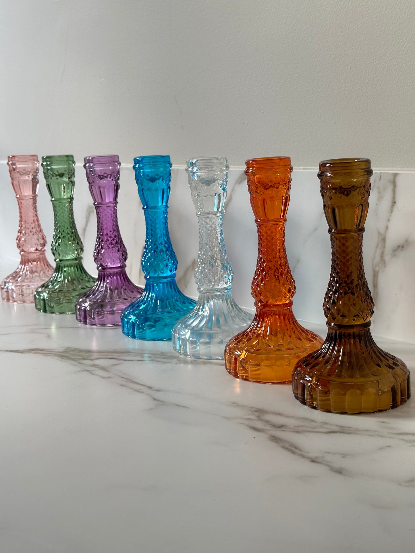 Glazen kandelaar Paars - RUBY Conceptstore
