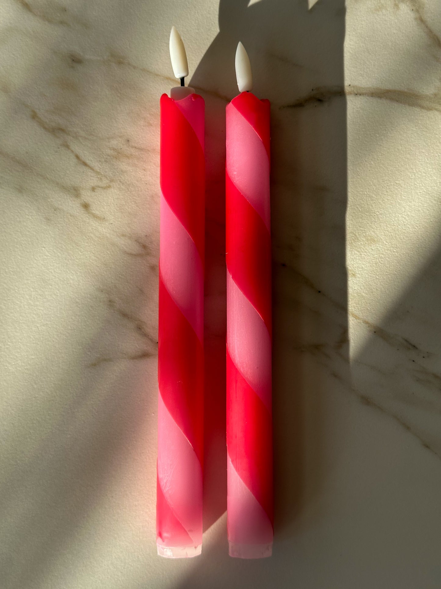 Led kaarsen rood roze Zuurstok (2 stuks) - RUBY Conceptstore