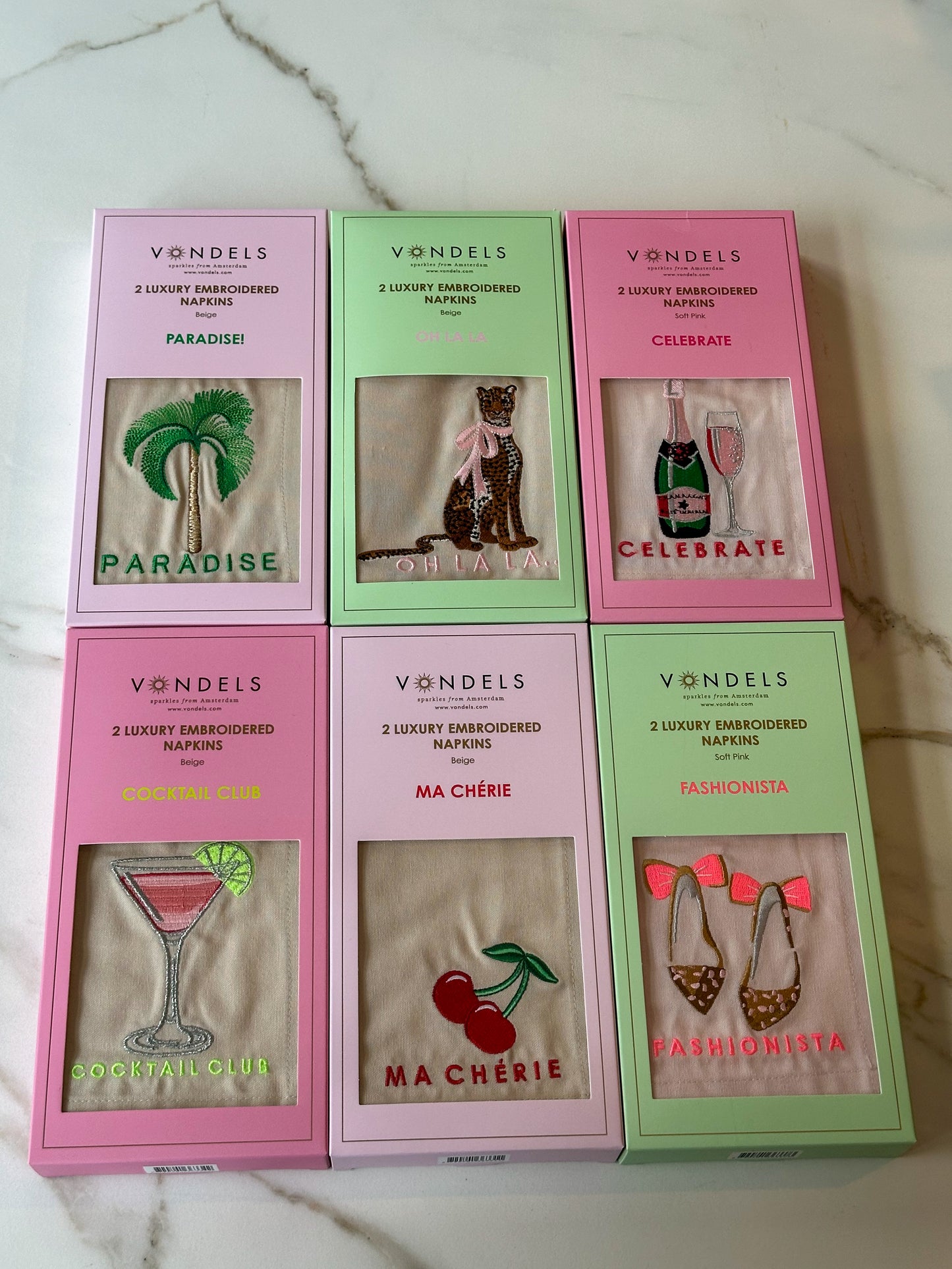 Vondels - Katoenen servetten CELEBRATE Roze (set van 2) - RUBY Conceptstore