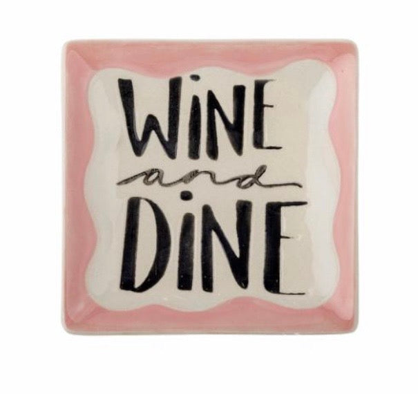 Handgeschilderd stoneware bord met tekst – mix & match