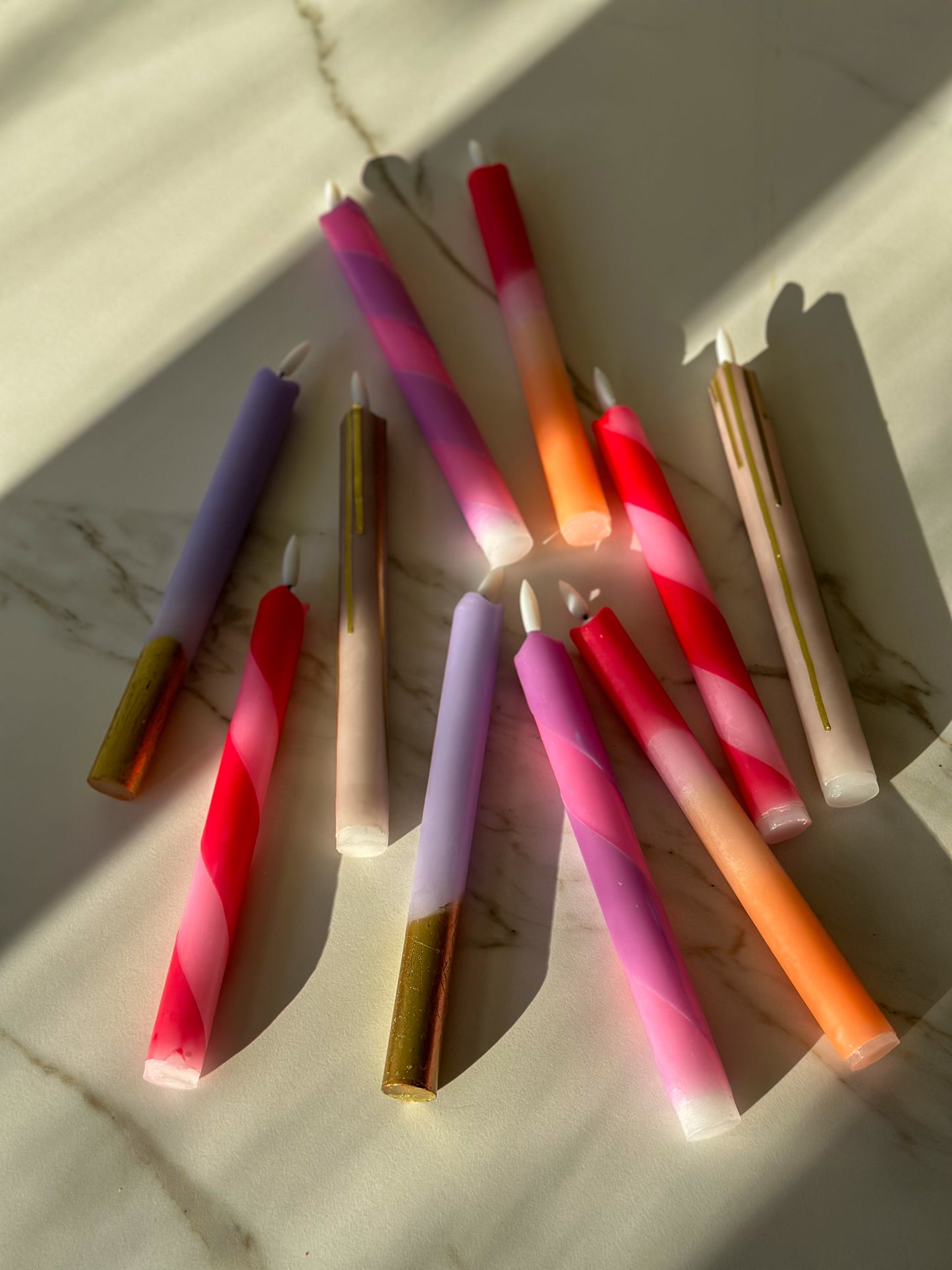Led kaarsen rood roze Zuurstok (2 stuks) - RUBY Conceptstore