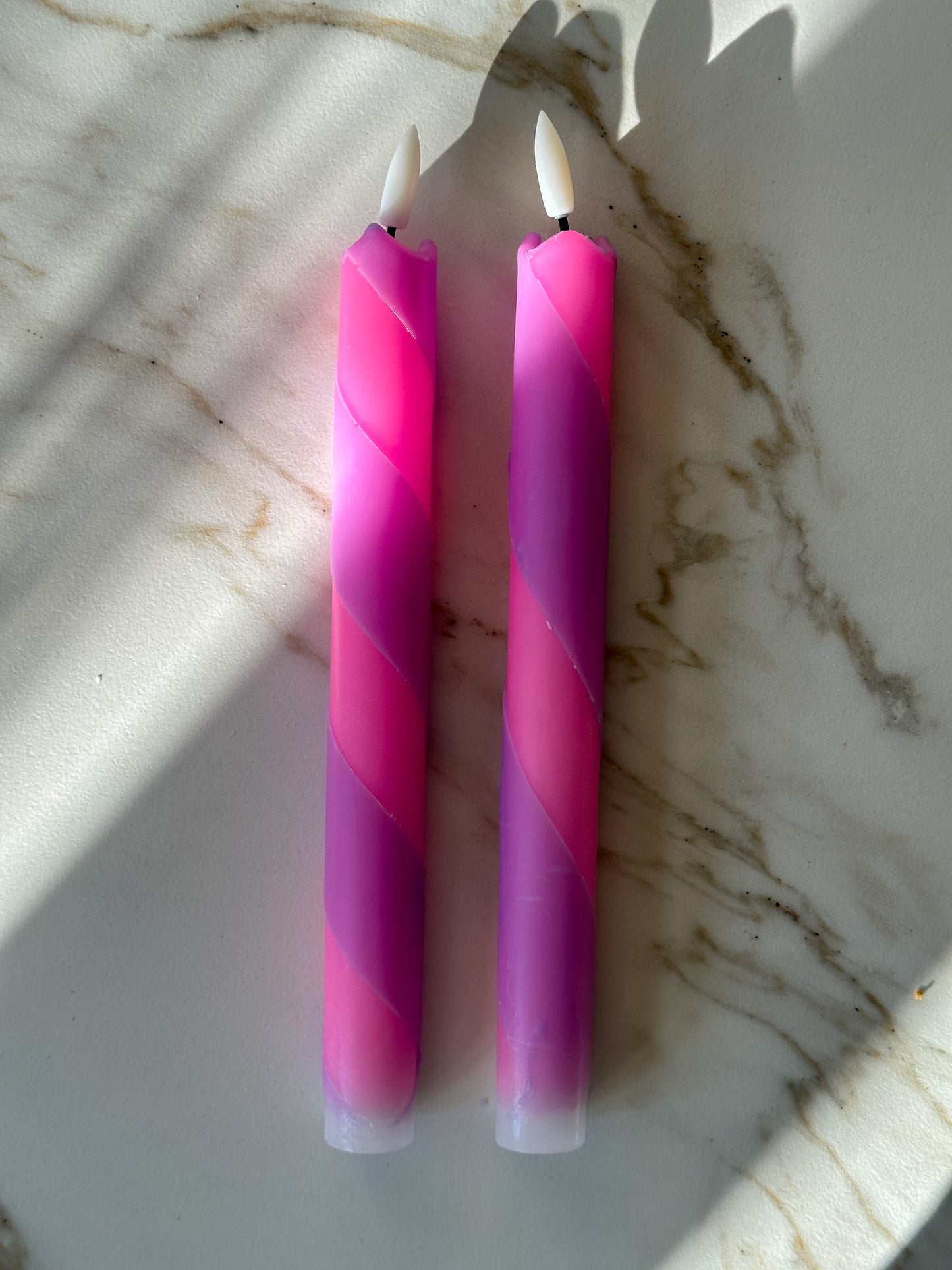 LED kaarsen roze paars zuurstok (2 stuks) - RUBY Conceptstore