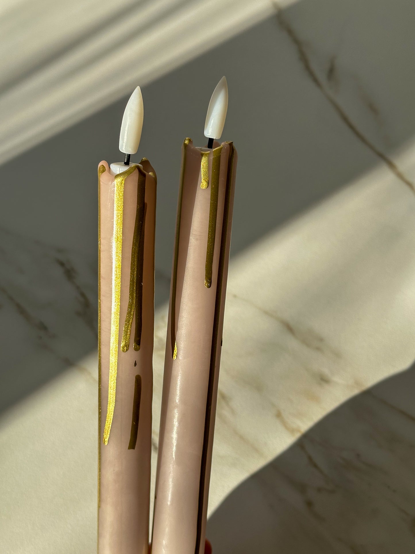 LED kaarsen Gouden streep (2 stuks) - RUBY Conceptstore