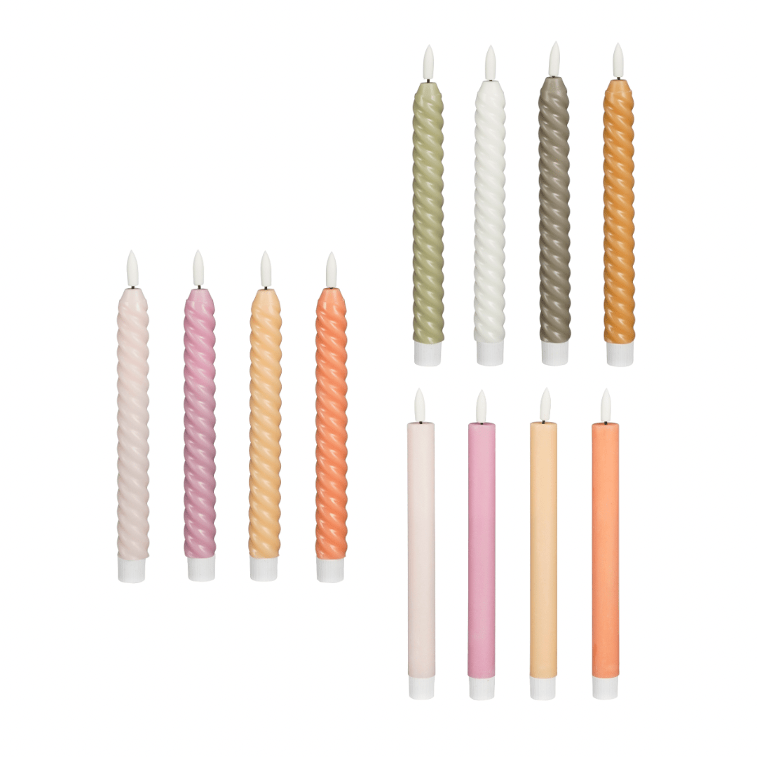 LED Kaarsen twist grijs (set van 2) - RUBY Conceptstore