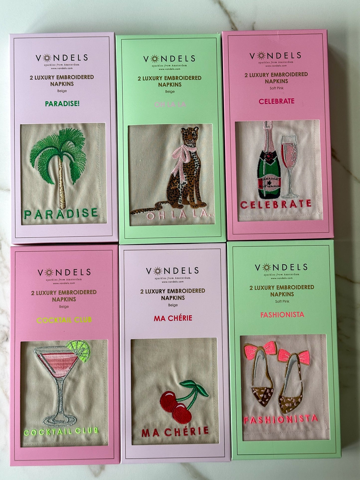 Vondels - Katoenen servetten FASHIONISTA Roze (set van 2) - RUBY Conceptstore