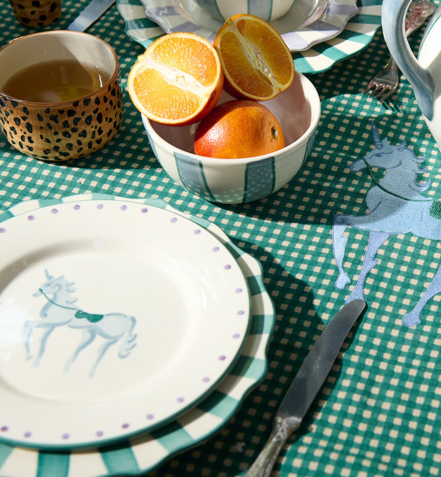 Het Gingham Pegasus tafelkleed – Voor een mooi gedekte tafel