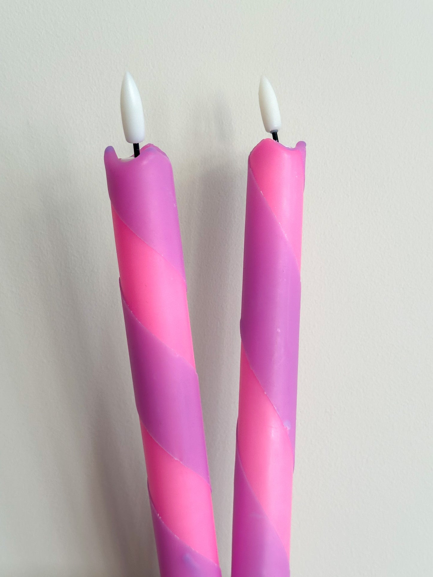 LED kaarsen roze paars zuurstok (2 stuks) - RUBY Conceptstore