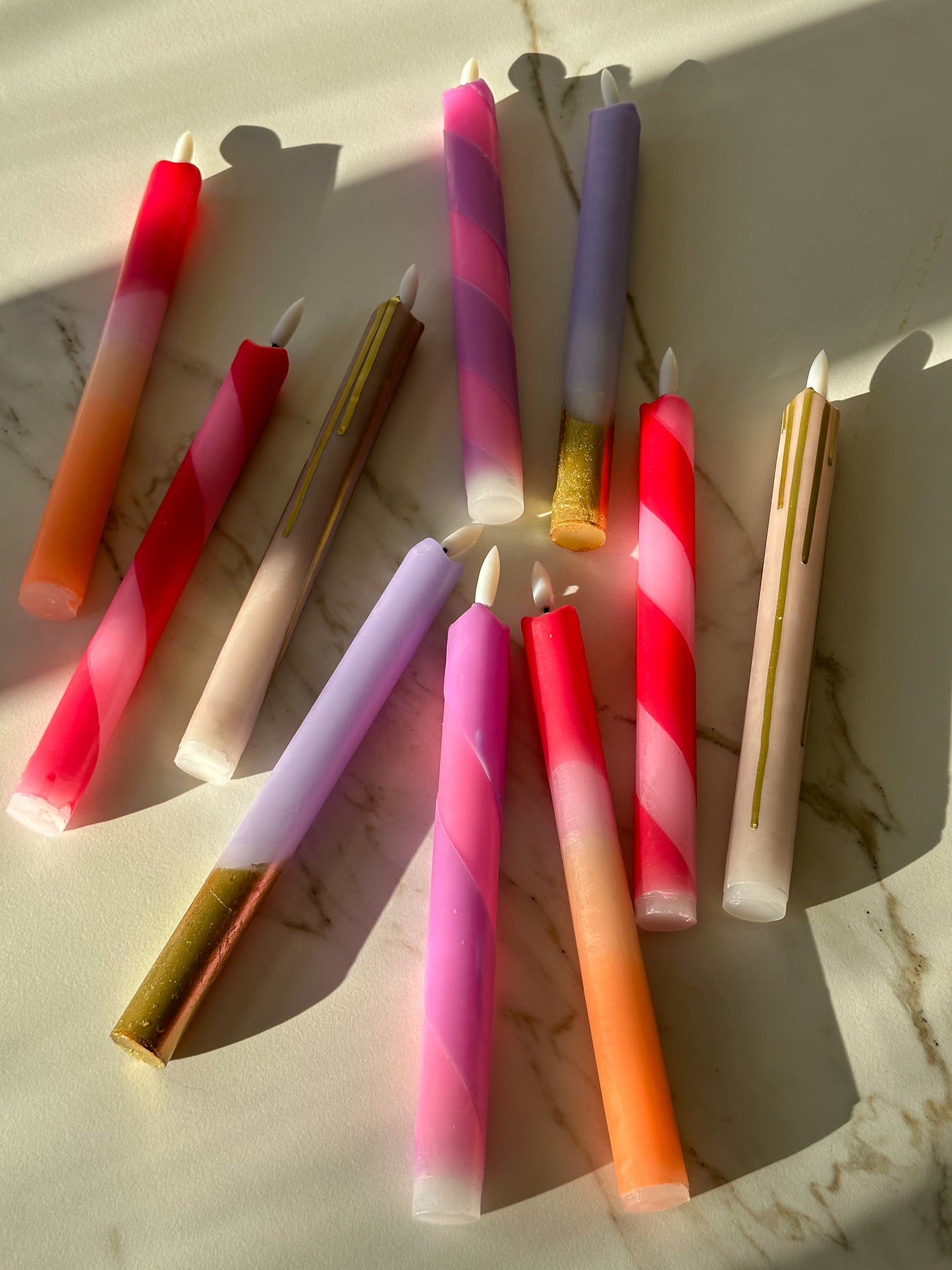LED kaarsen Gouden streep (2 stuks) - RUBY Conceptstore