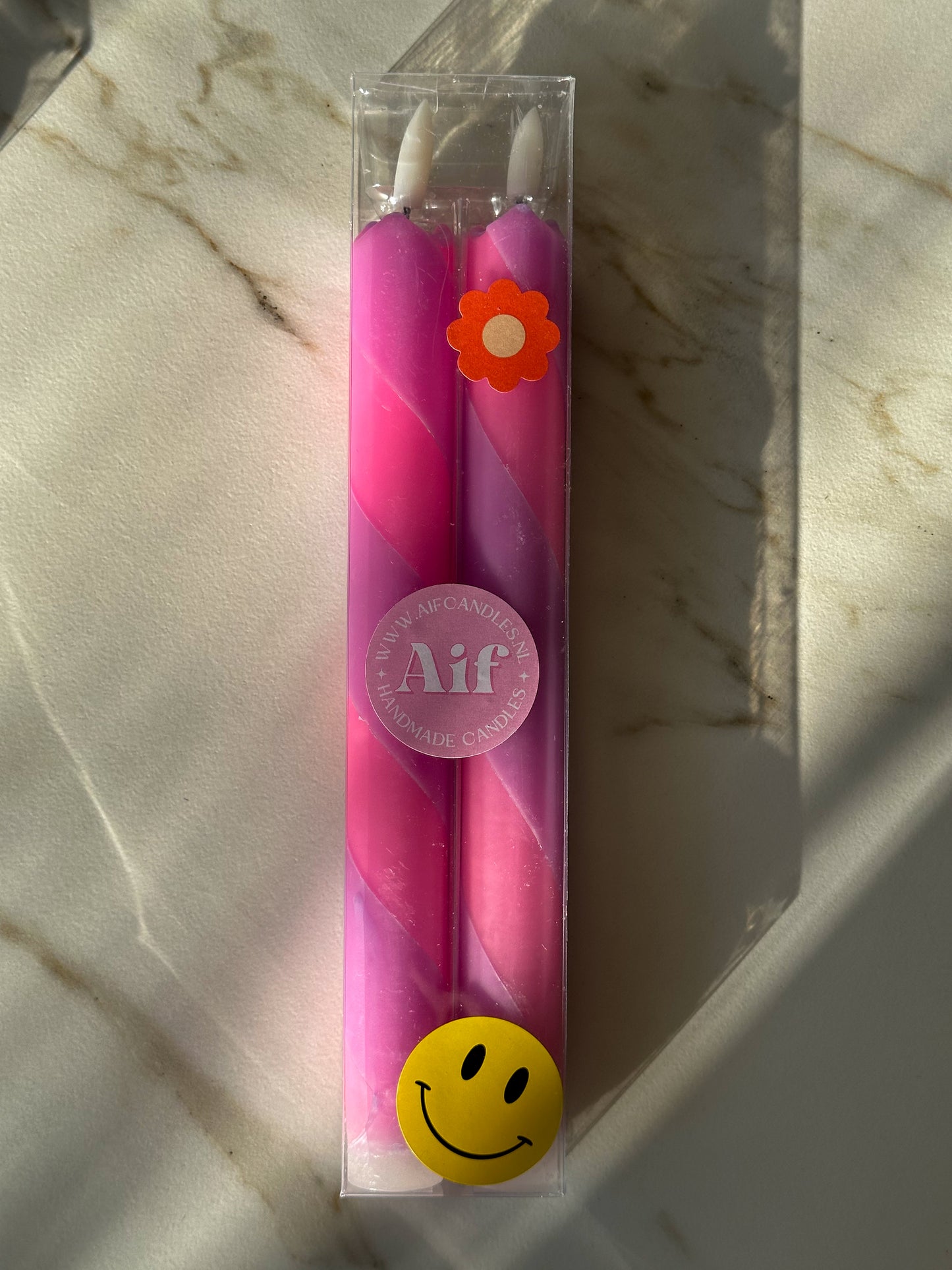 LED kaarsen roze paars zuurstok (2 stuks) - RUBY Conceptstore