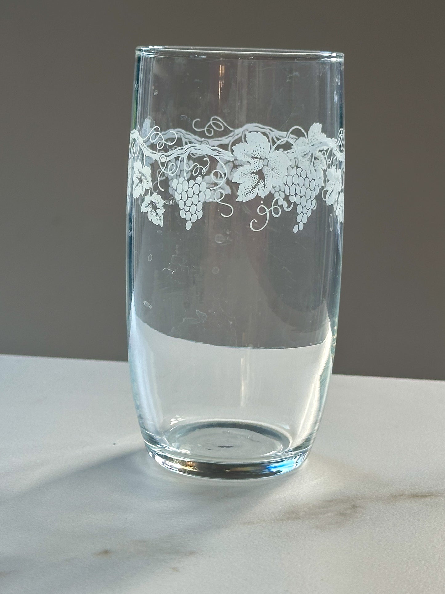 Set van 5 vintage longdrink glazen met druivenprint – Franse bistro stijl - Ruby Conceptstore