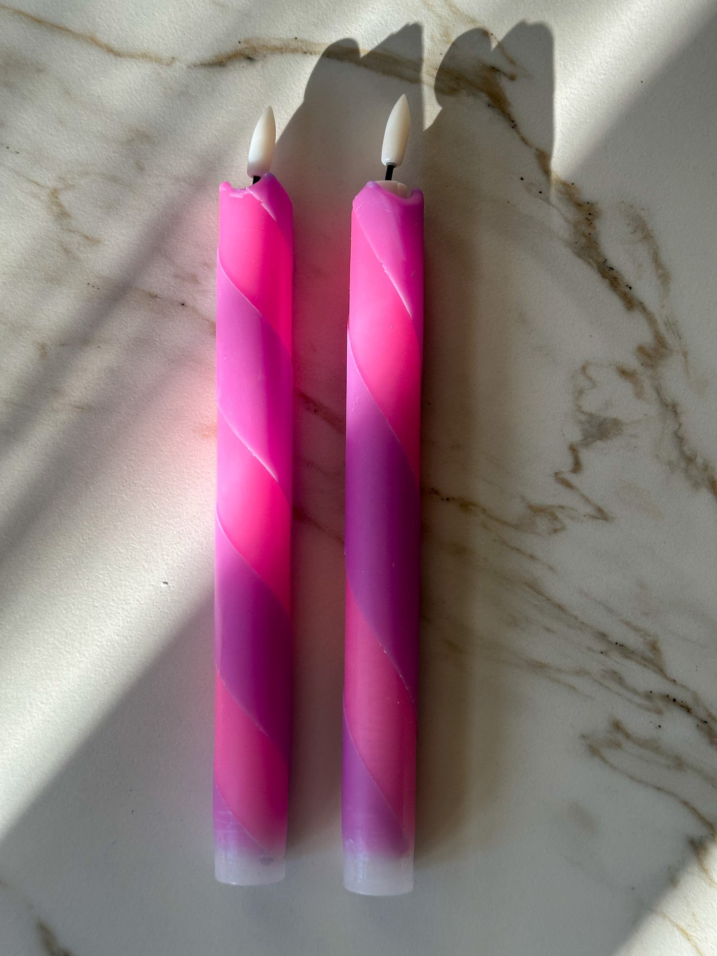 LED kaarsen roze paars zuurstok (2 stuks) - RUBY Conceptstore