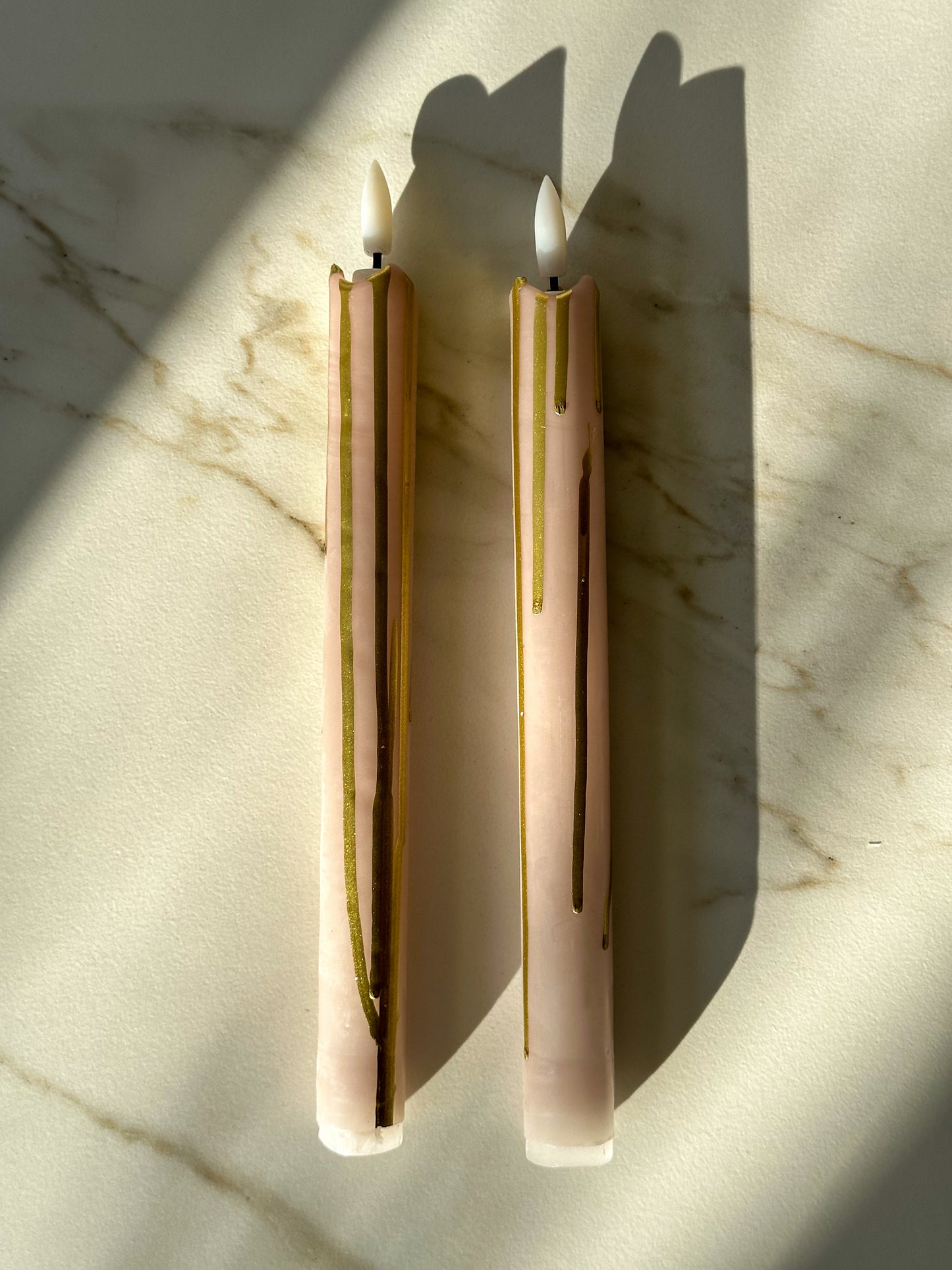 LED kaarsen Gouden streep (2 stuks) - RUBY Conceptstore