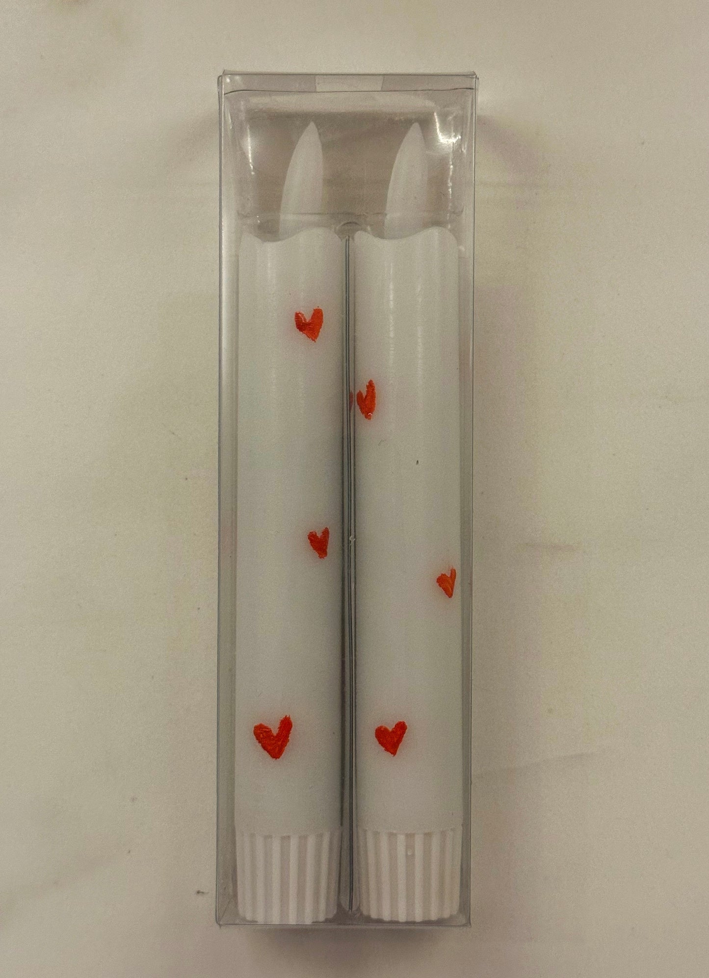 Korte LED kaarsen wit hartjes - RUBY Conceptstore