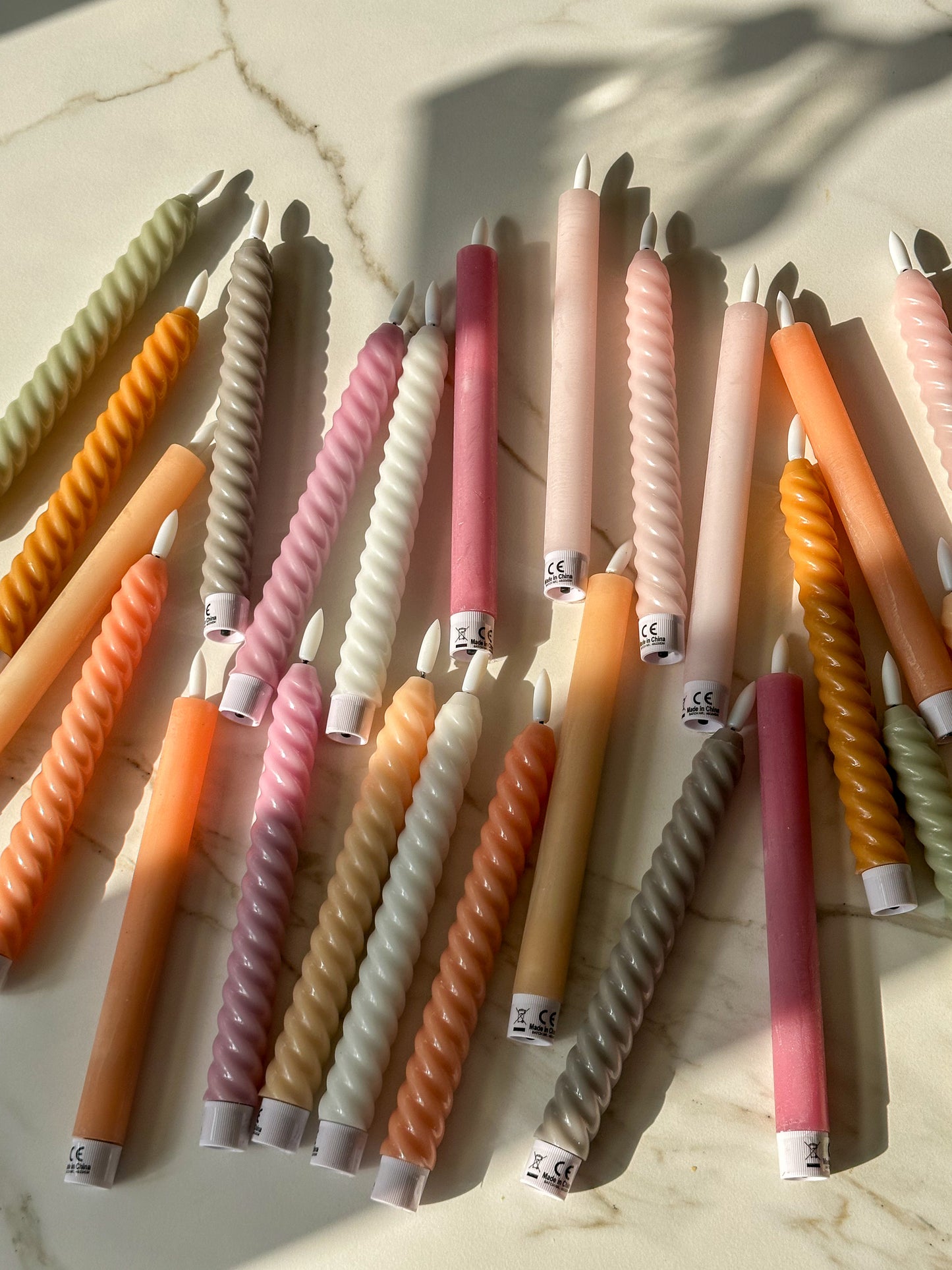 LED Kaarsen twist grijs (set van 2) - RUBY Conceptstore