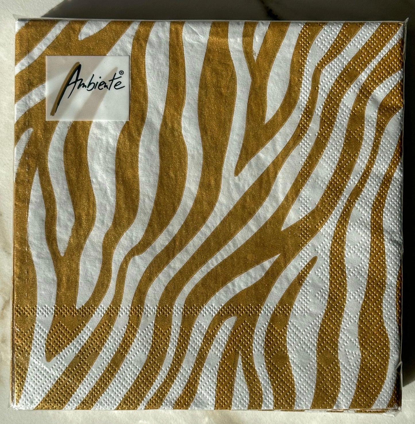 Servetten zebra goud