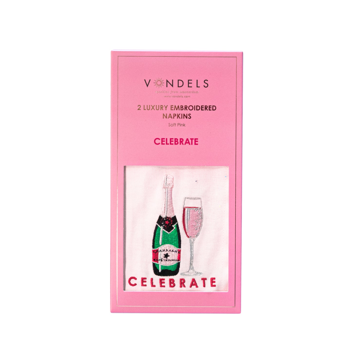 Vondels - Katoenen servetten CELEBRATE Roze (set van 2) - RUBY Conceptstore