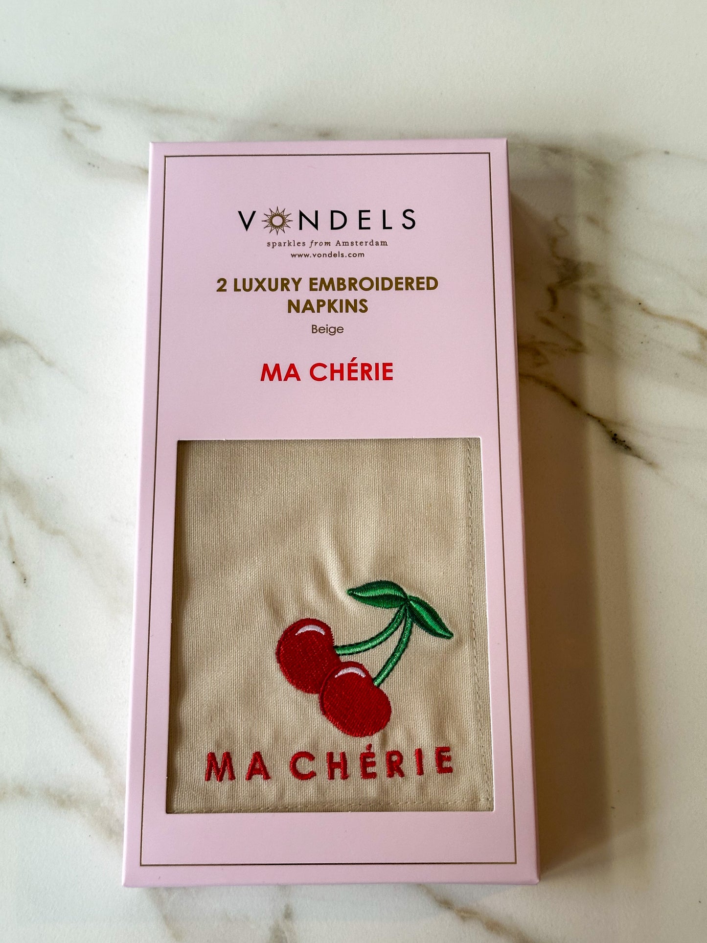 Vondels - Katoenen servetten MA CHERIE Beige (set van 2) - RUBY Conceptstore