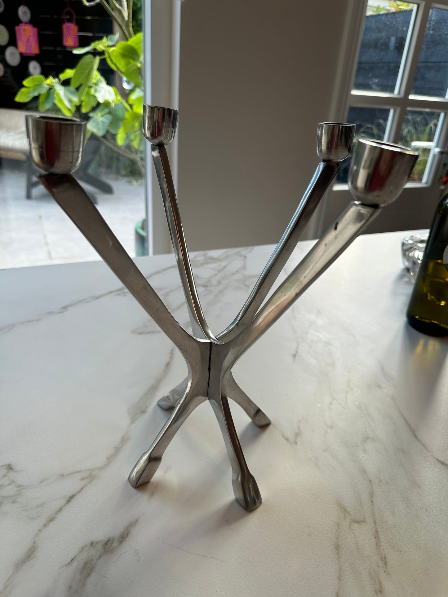 Vintage Space Age Aluminium Kandelaar | Modulair Design | Jaren 70