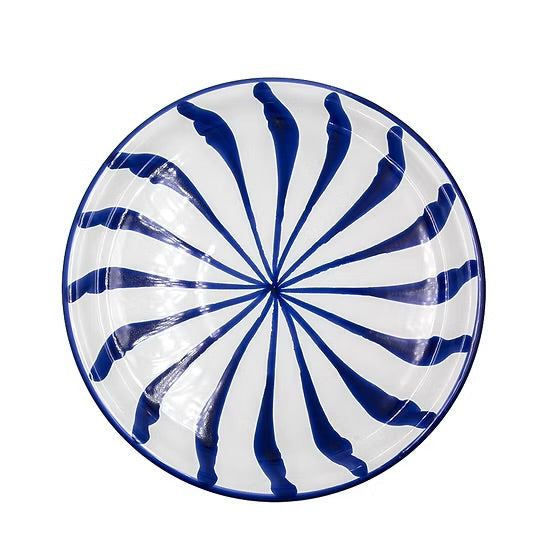 Bord 24 cm Palmetas blauw | Rubia Cerámica
