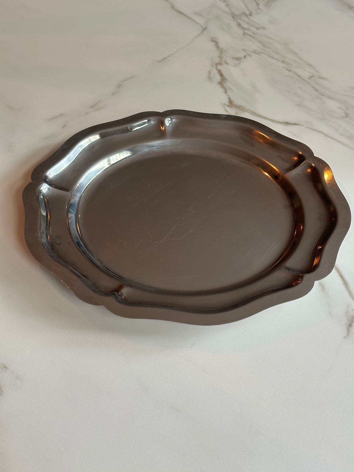 Grote Vintage RVS Schaal 34,5 cm | Ruby Conceptstore