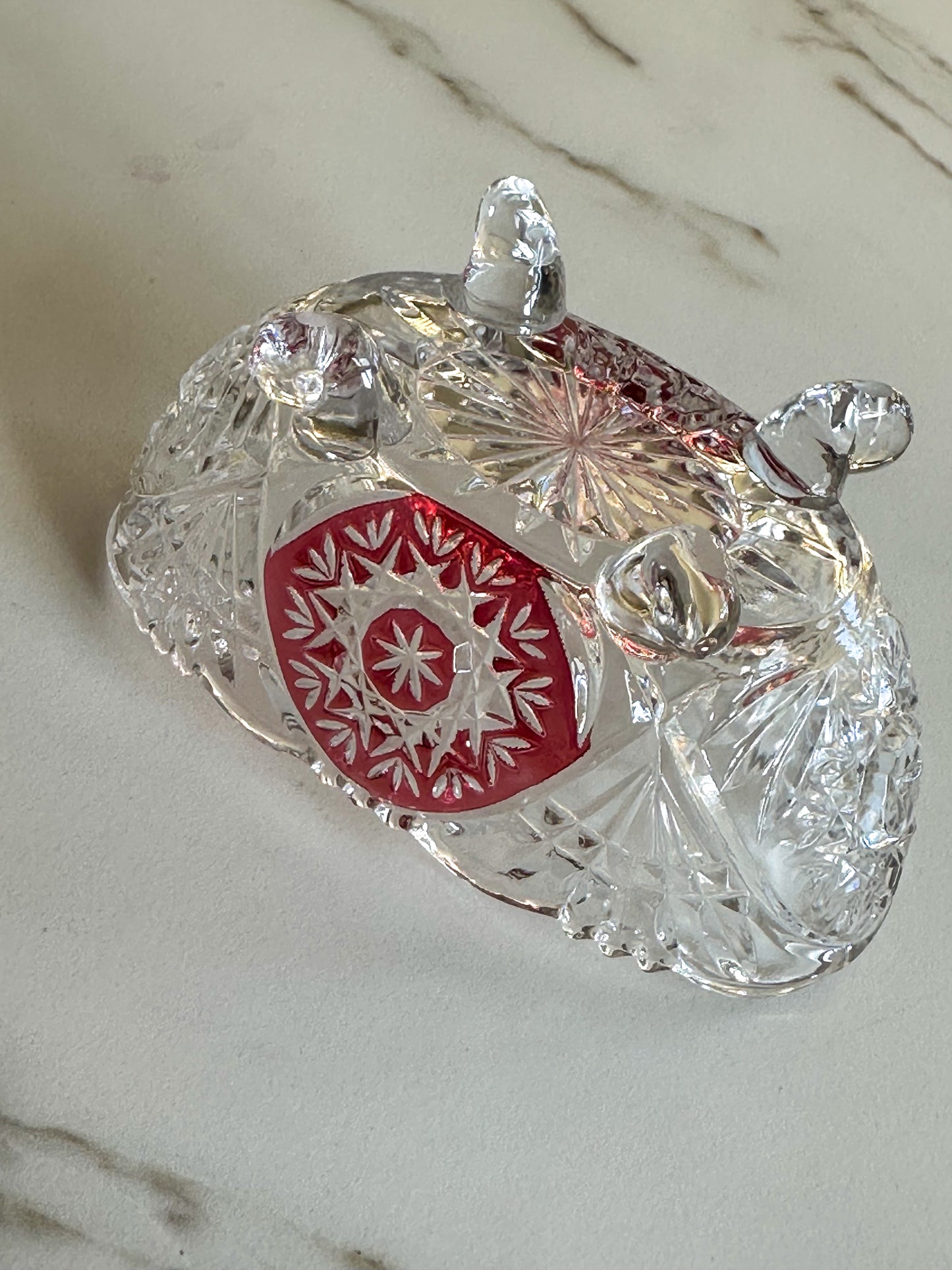 Vintage Kristallen schaaltje op Pootjes – Anna Hütte Stijl – Ruby Geslepen Glas - Ruby Conceptstore