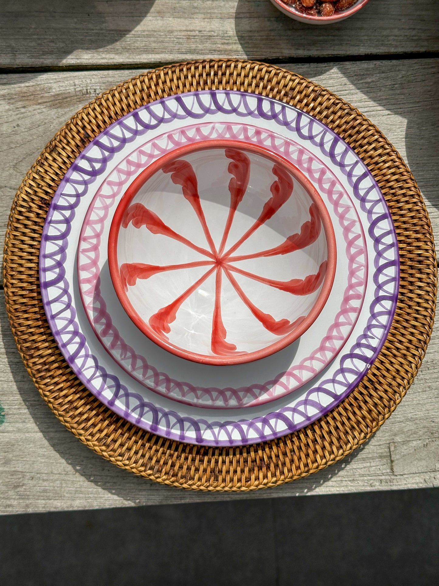 Spaanse bowl 15cm Palmetas Coral | Rubia Cerámica