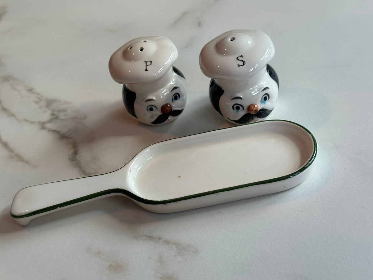 Vintage Peper- en Zoutstel Italiaanse Kokjes met Schaaltje