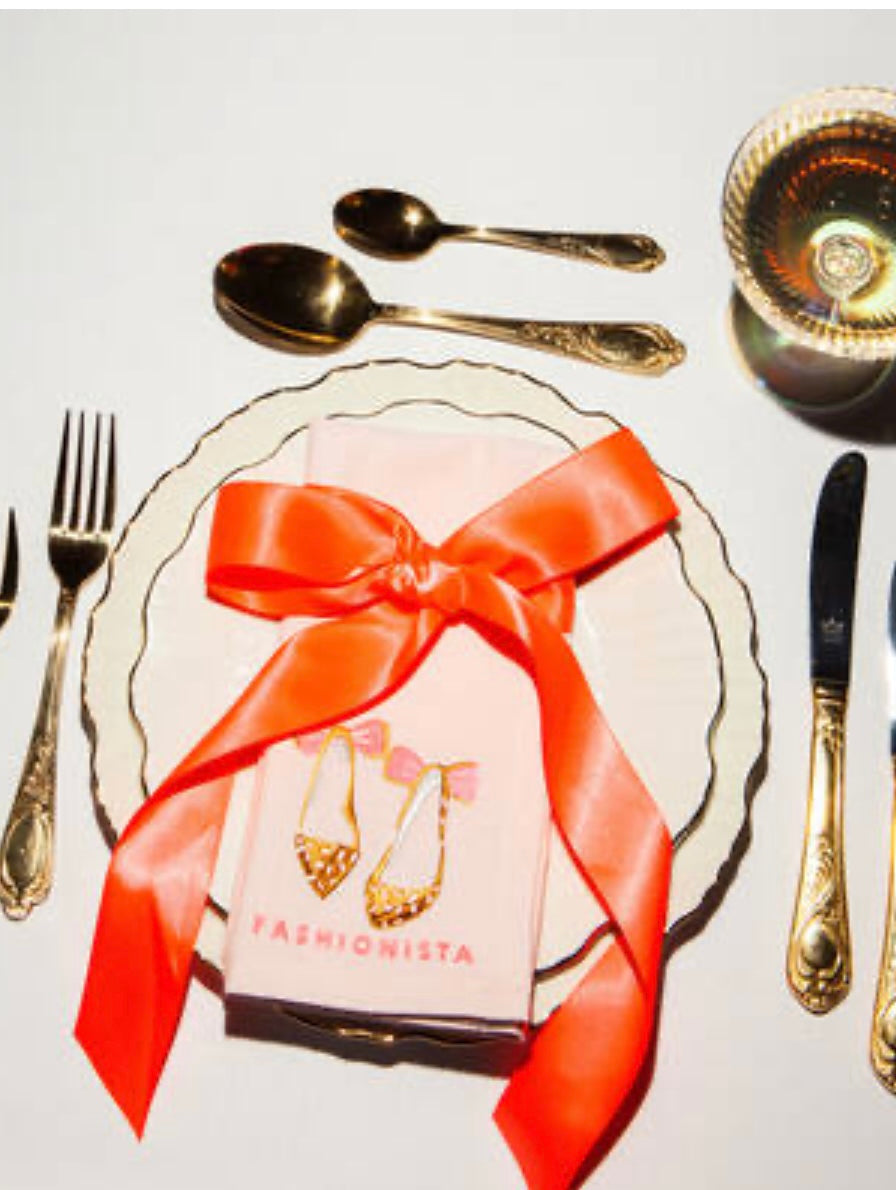Vondels - Katoenen servetten FASHIONISTA Roze (set van 2) - RUBY Conceptstore