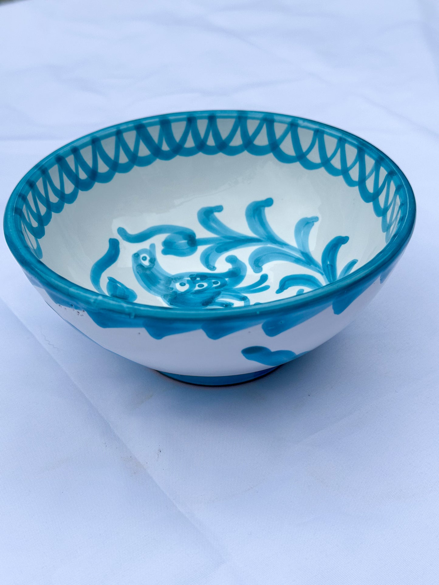 Spaanse bowl 15cm Granada Turquoise | Rubia Cerámica