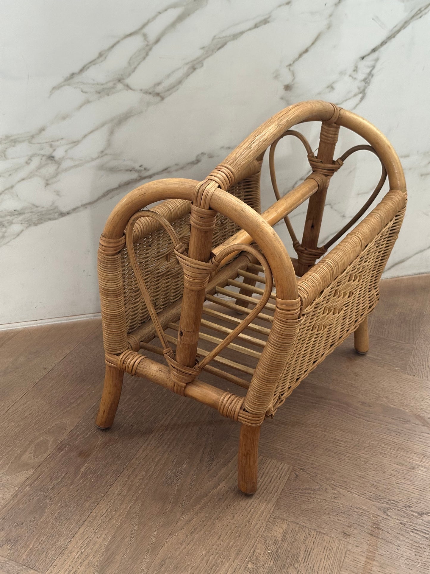 Vintage Rotan Tijdschriftenrek / Lectuurbak