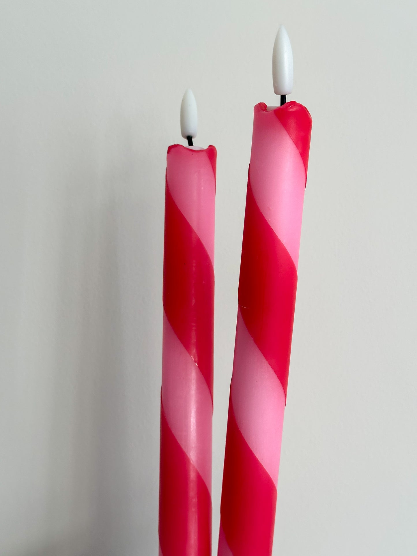 Led kaarsen rood roze Zuurstok (2 stuks) - RUBY Conceptstore