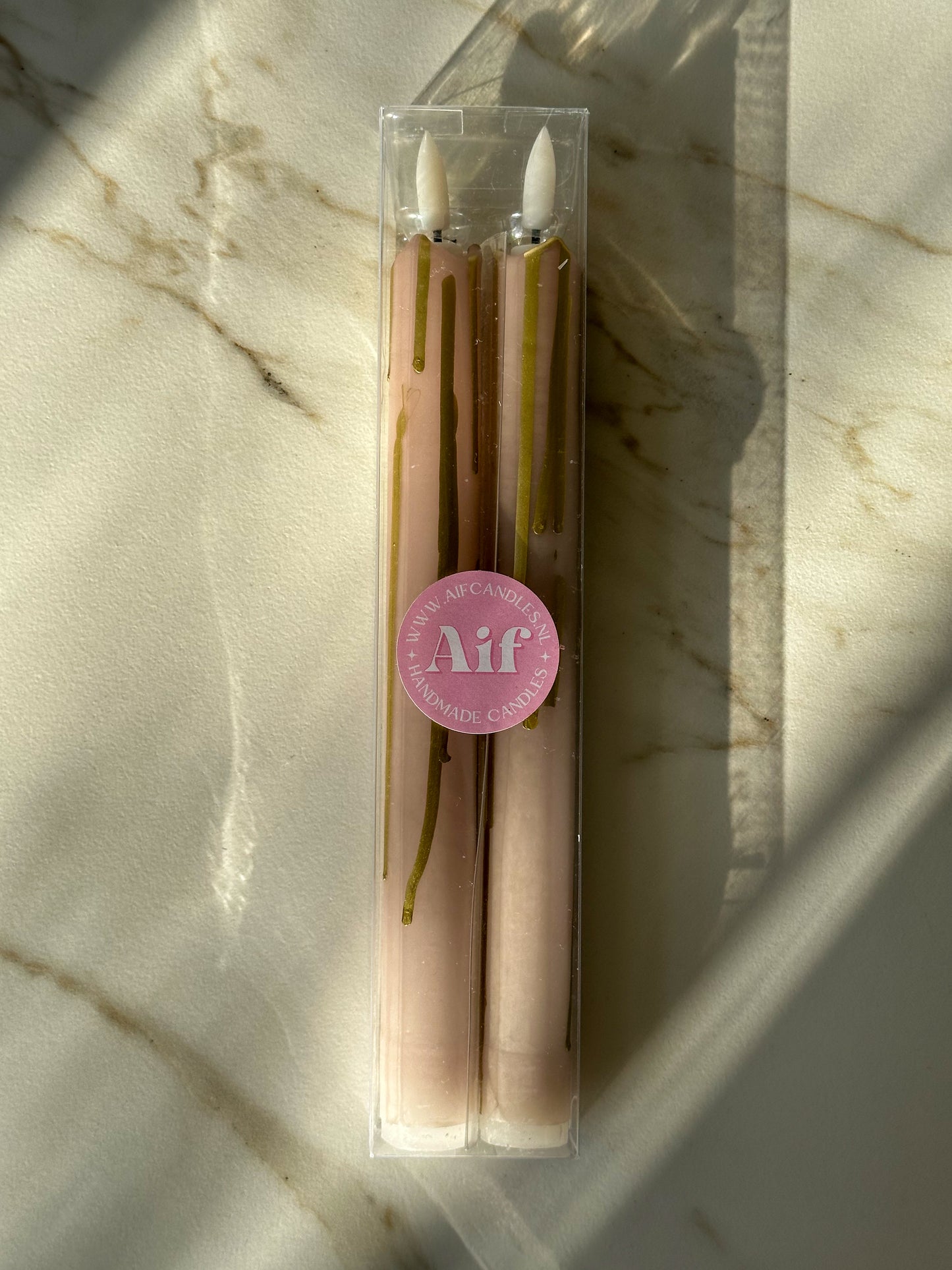LED kaarsen Gouden streep (2 stuks) - RUBY Conceptstore