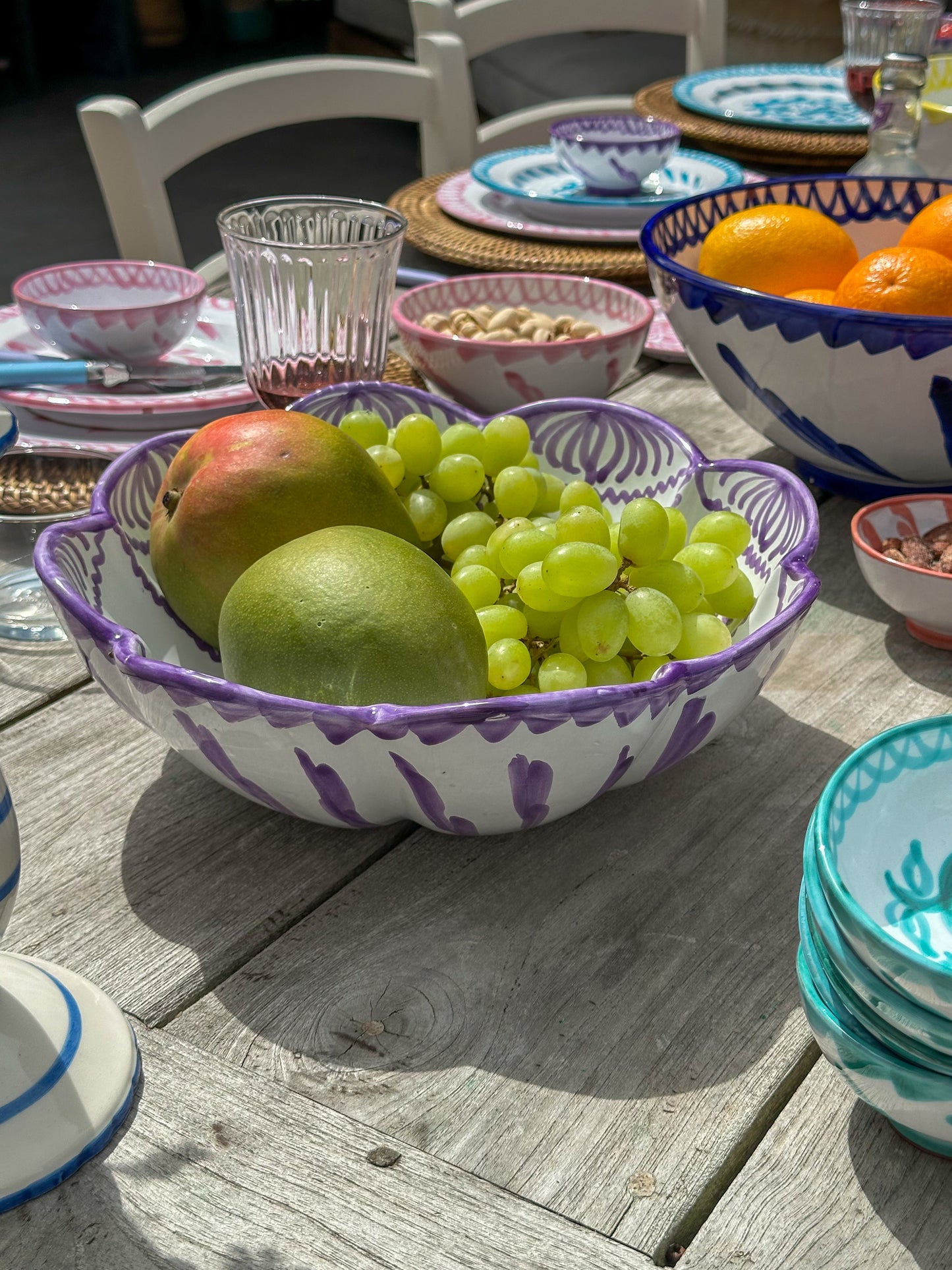 Saladeschaal con hojas rustig paars | Rubia Cerámica