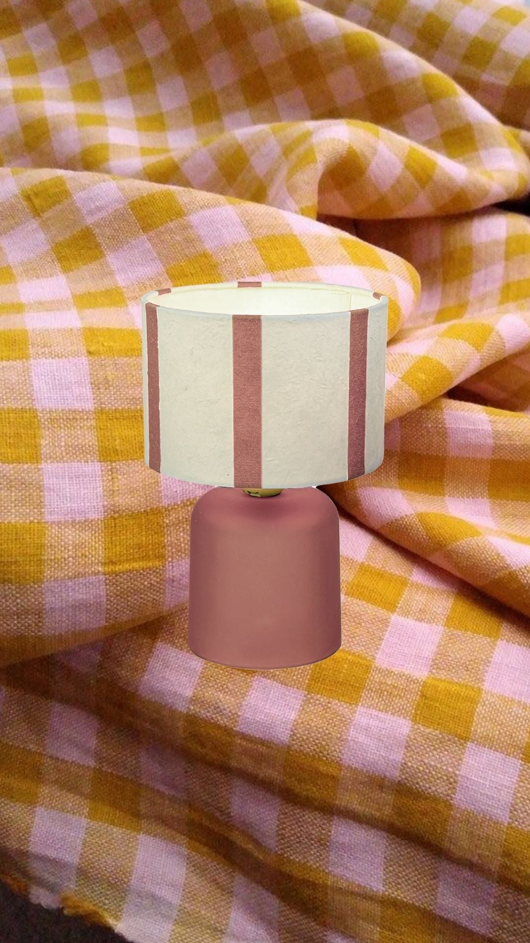 LED Tafellamp Roze – Gestreepte Kap