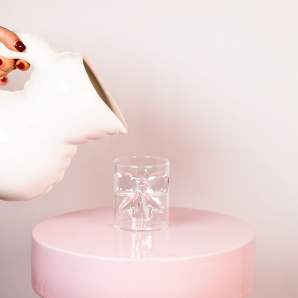 Lepelclub - Glas met strik clear