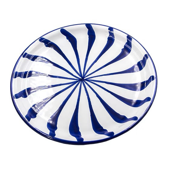 Bord 24 cm Palmetas blauw | Rubia Cerámica