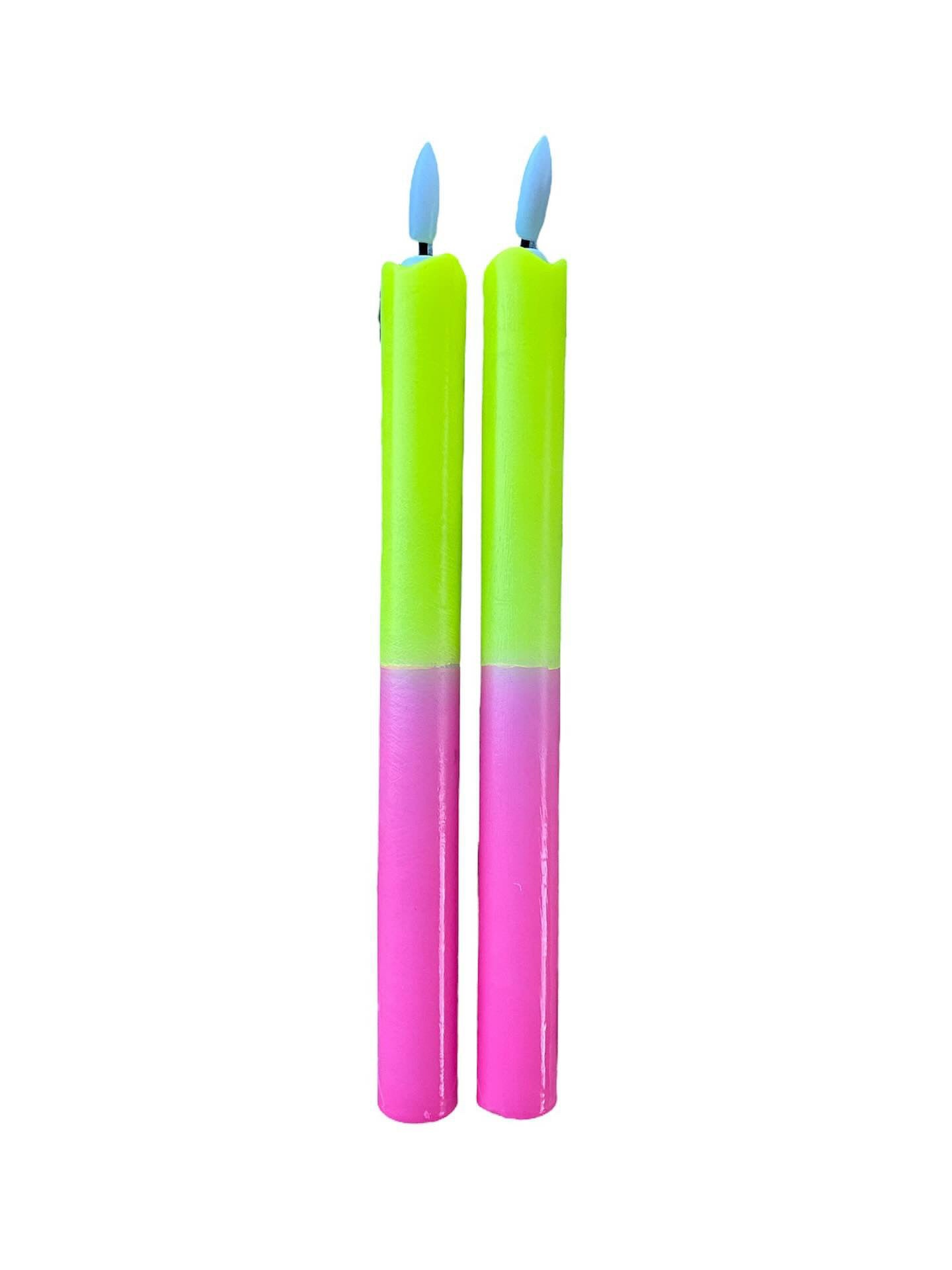 LED Kaarsen dip dye geel roze (2 stuks) - RUBY Conceptstore