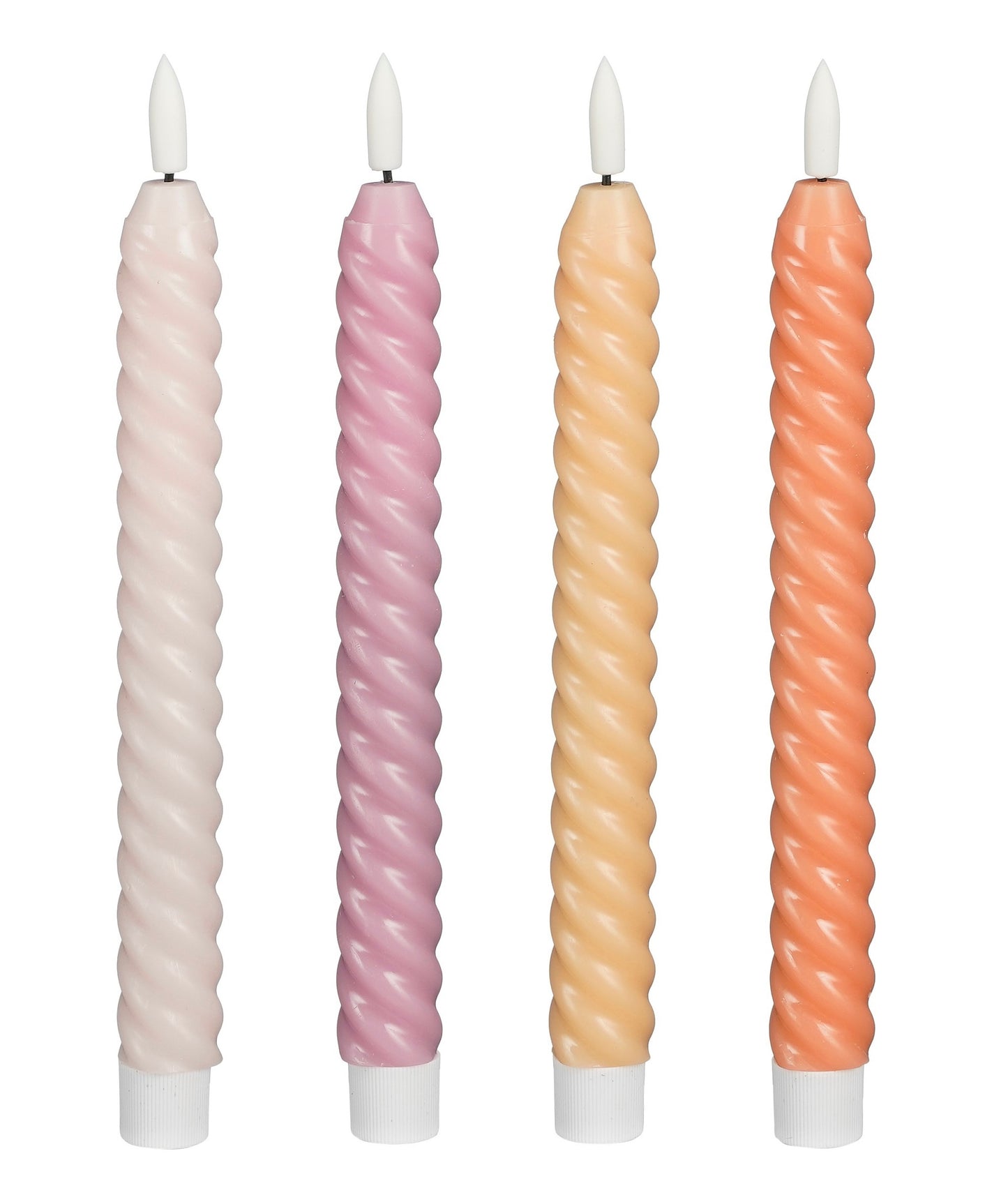 LED Kaarsen twist zalm crème - RUBY Conceptstore