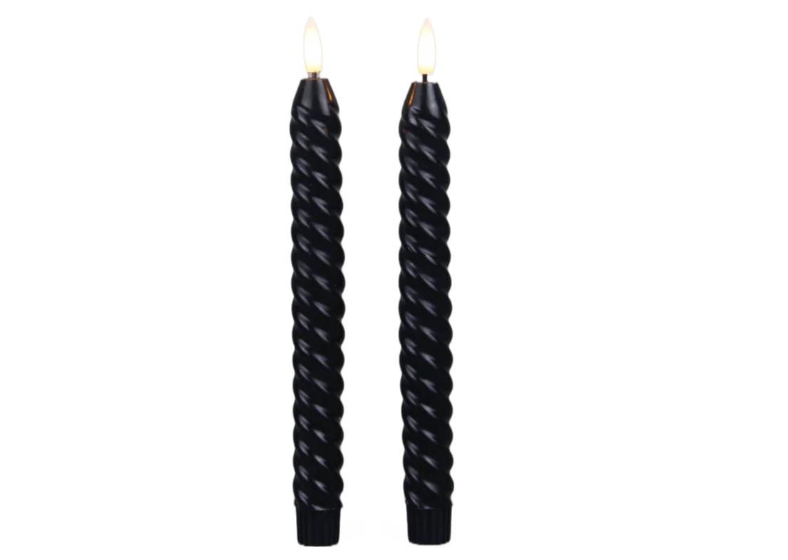LED kaarsen swirl zwart (2 stuks) - RUBY Conceptstore