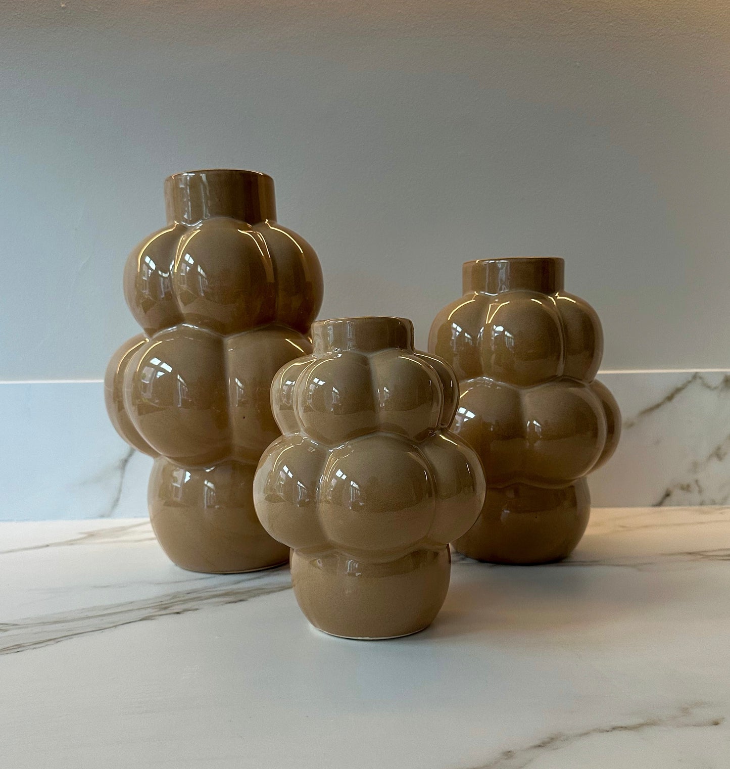 Vaas bubbels taupe 20 cm - RUBY Conceptstore