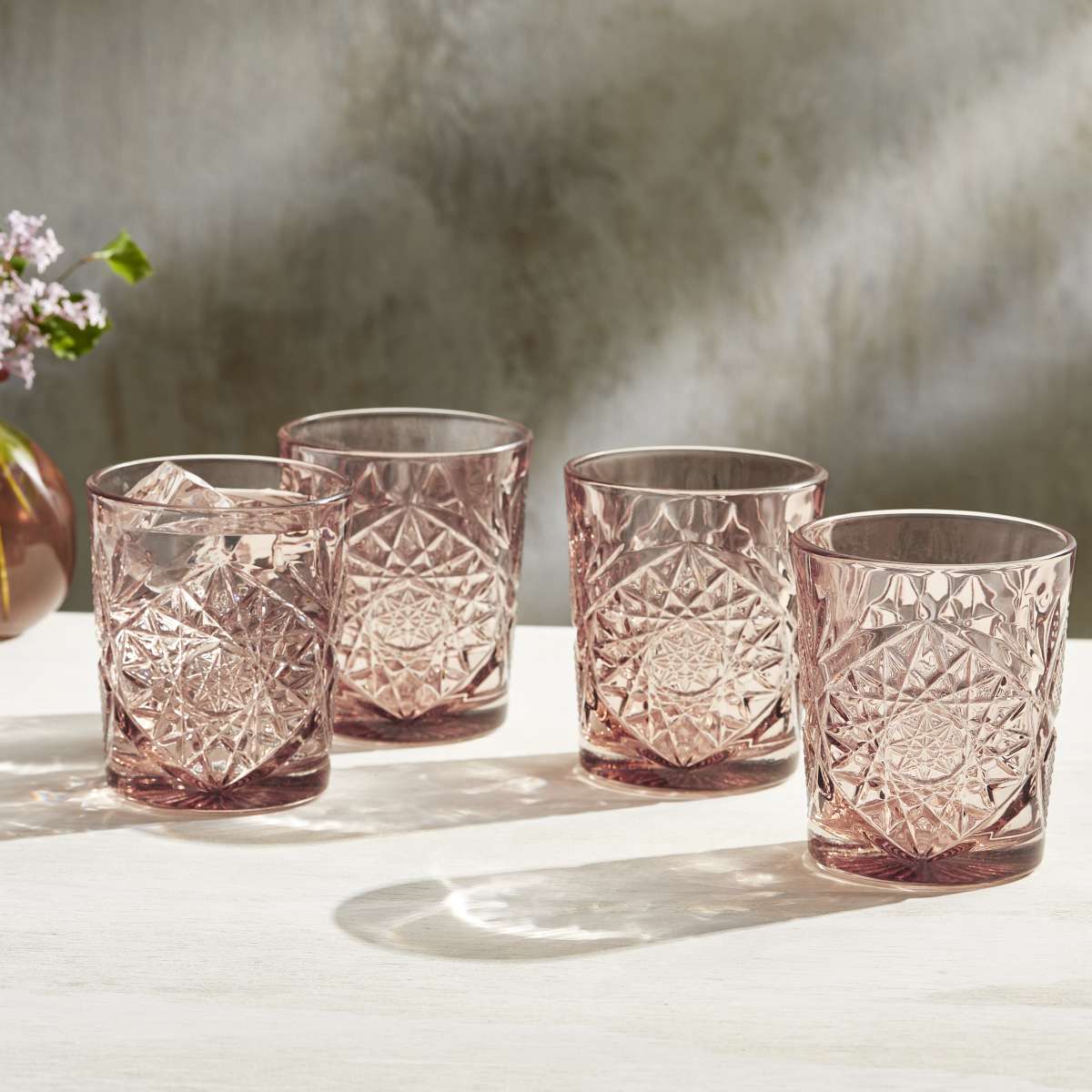 Glas hobstar roze - RUBY Conceptstore