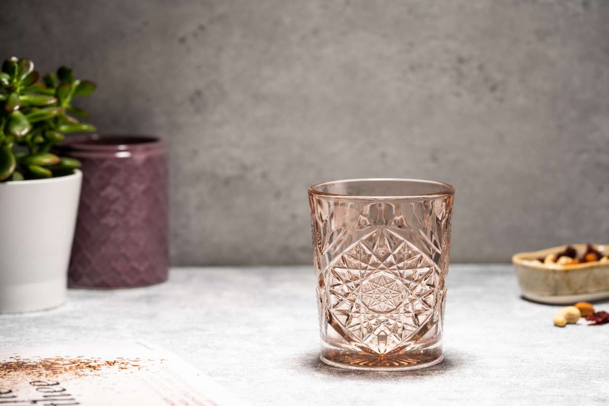 Glas hobstar coral pink - RUBY Conceptstore