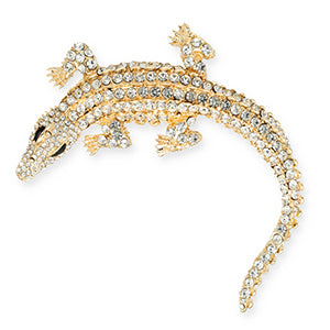 Statement broche Alligator - Gold • Transparent • Black - Ruby Conceptstore