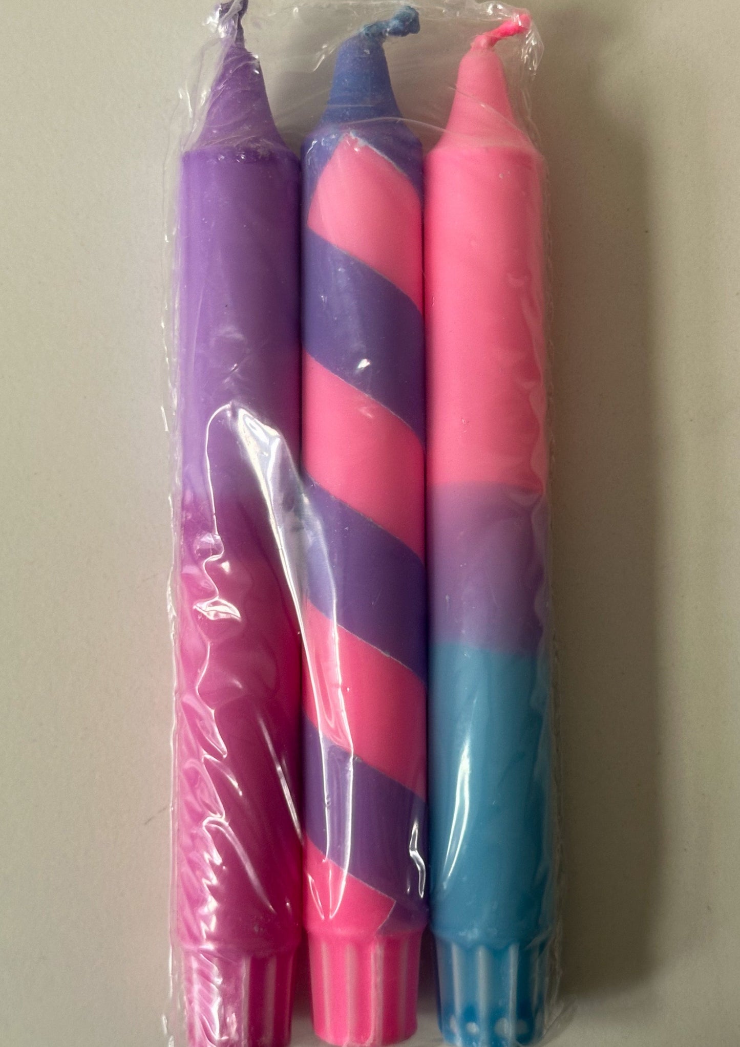Dip dye kaars lila neon