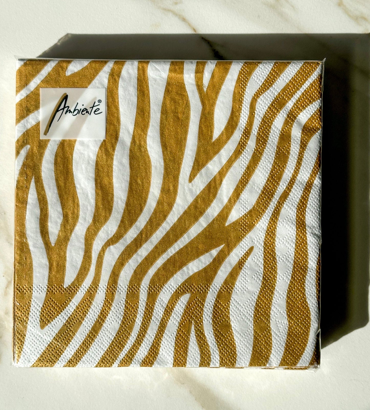 papieren servetten zebra goud