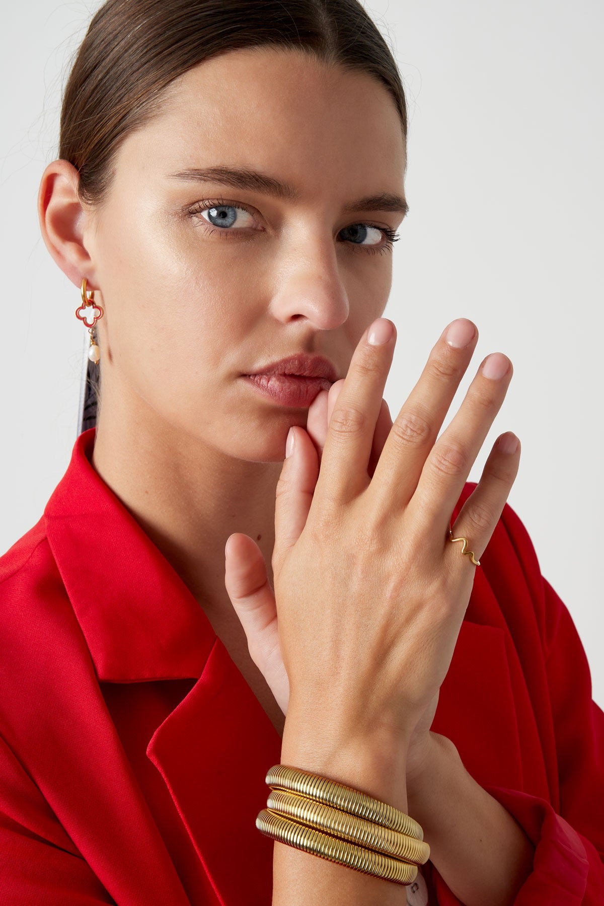 Bangles armband driedubbel goud - RUBY Conceptstore